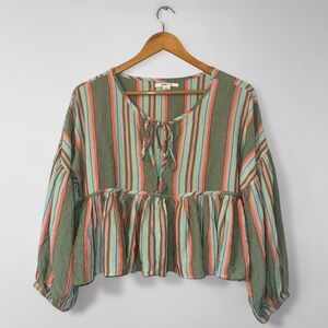 O'NEILL Rosie Long Sleeve Woven Striped Top M